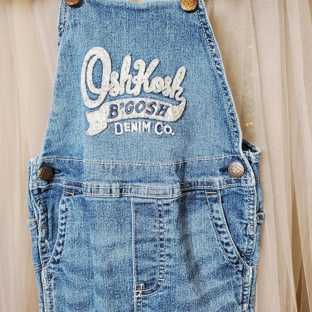 Vintage Oshkosh B'Gosh Kids Western Overalls Blue Denim Size 4T Unisex Retro